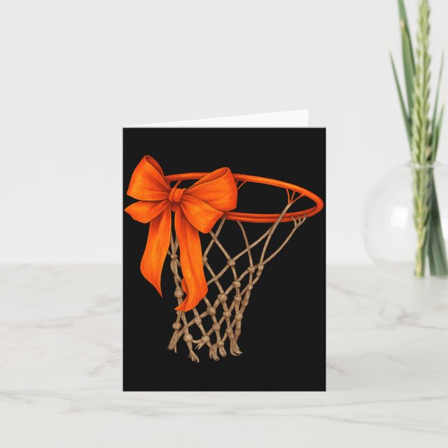 Basketball Hoop With Bow Cute Basketball Aesthetic Karte (Vorderseite)
