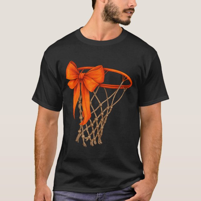 Basketball Hoop With Bow Cute Basketball Aesthetic T-Shirt (Vorderseite)