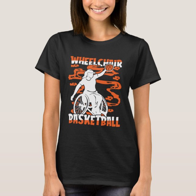 Basketball Hoops Hooping Bball Baller Wheelchair B T-Shirt (Vorderseite)