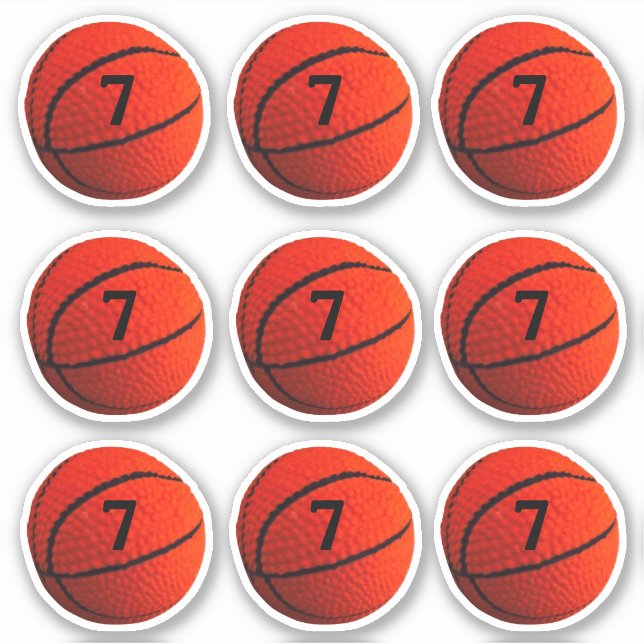 Basketball Hoops Jersey # Custom Cut Vinyl Sticker (Vorderseite)
