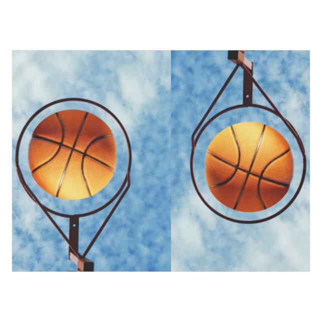 Basketball Hottest Shot Cotton Tablecloth. Tischdecke (Vorderseite (Horizontal))