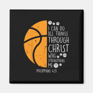 Basketball I kann Dinge tun Bibel Verse Gott Jesus Magnet