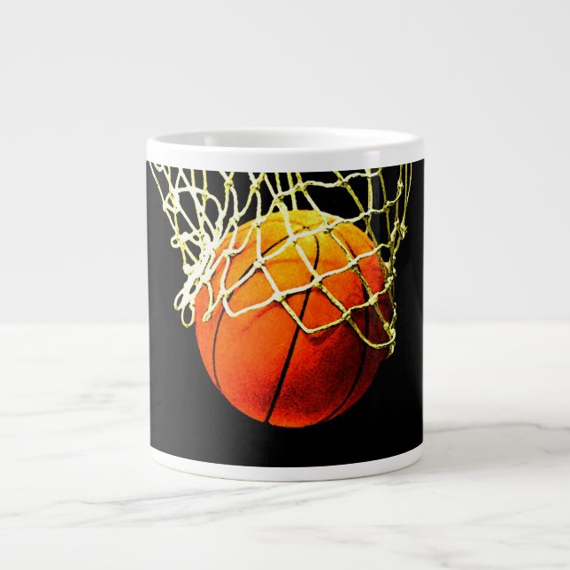 Basketball I Liebe Jumbo-Tasse (Vorderseite)