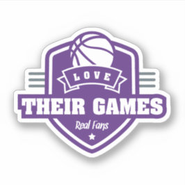 Basketball I Liebe mit vielen Teamfarben Aufkleber