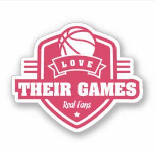 Basketball I Liebe mit vielen Teamfarben Aufkleber