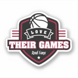 Basketball I Liebe mit vielen Teamfarben Aufkleber