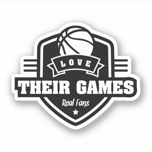 Basketball I Liebe mit vielen Teamfarben Aufkleber (Vorderseite)