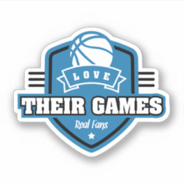 Basketball I Liebe mit vielen Teamfarben Aufkleber