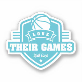 Basketball I Liebe mit vielen Teamfarben Aufkleber