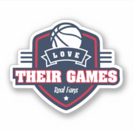 Basketball I Liebe mit vielen Teamfarben Aufkleber