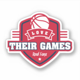 Basketball I Liebe mit vielen Teamfarben Aufkleber
