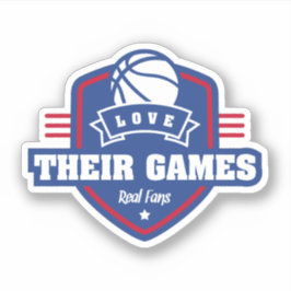 Basketball I Liebe mit vielen Teamfarben Aufkleber