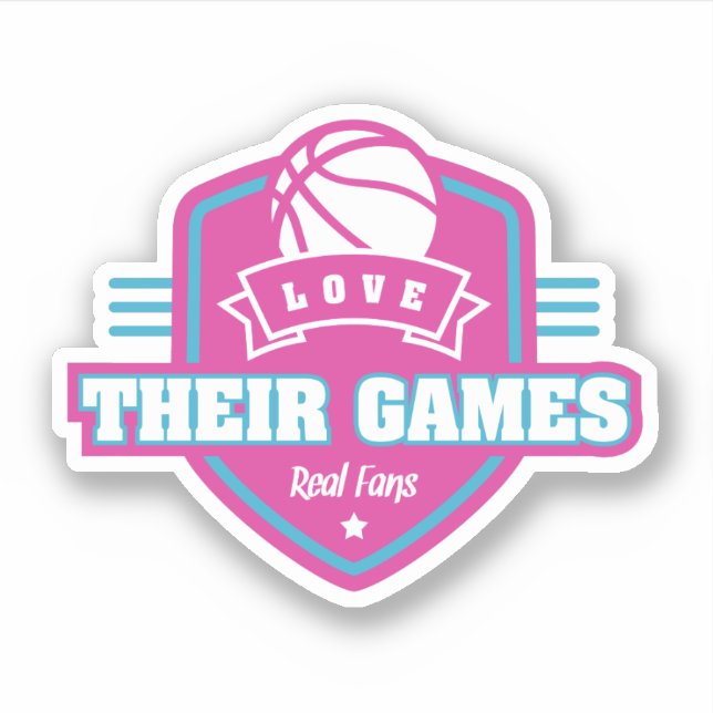 Basketball I Liebe mit vielen Teamfarben Aufkleber (Vorderseite)