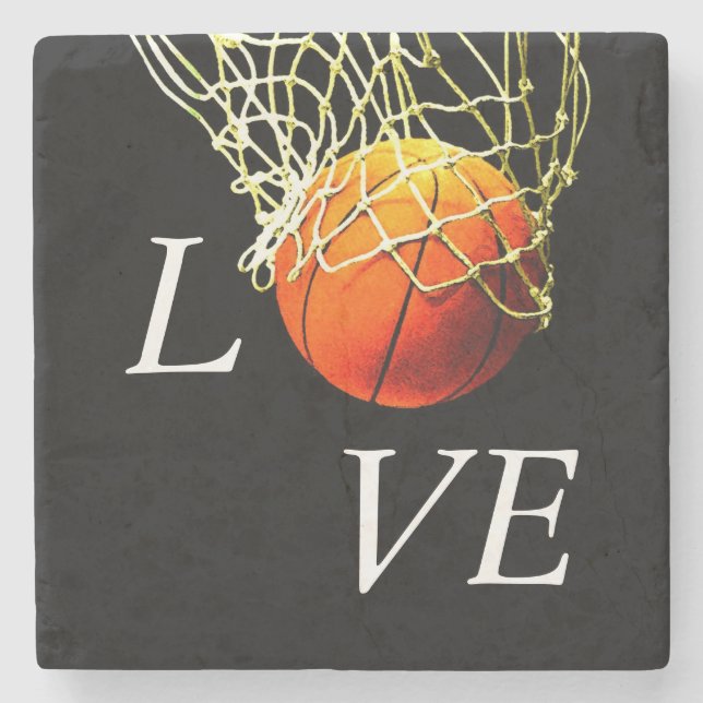 Basketball I Liebe Steinuntersetzer (Vorderseite)