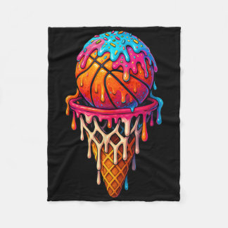 Basketball Ice Cream Drip For Boys Girls Youth Bas Fleecedecke