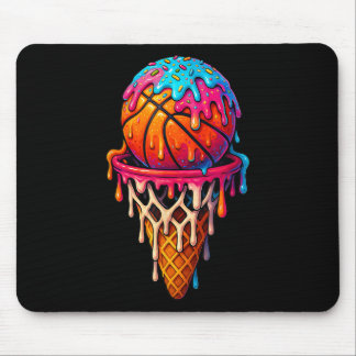 Basketball Ice Cream Drip For Boys Girls Youth Bas Mousepad