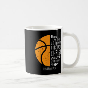 Basketball Ich kann Dinge tun Bibel Verse Gott Jes Kaffeetasse
