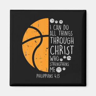 Basketball Ich kann Dinge tun Bibel Verse Gott Jes Magnet