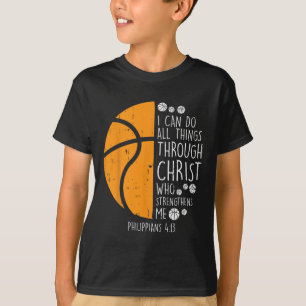 Basketball Ich kann Dinge tun Bibel Verse Gott Jes T-Shirt