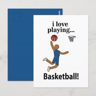 Basketball Ich liebe Basketball spielen Postkarte