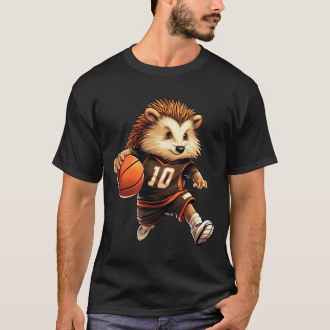 Basketball-Igel T-Shirt (Vorderseite)