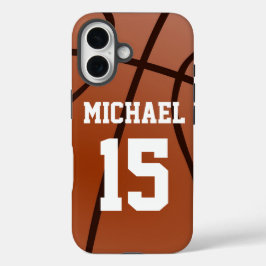 Basketball Ihr Name individuell einstellbar iPhone 16 Hülle