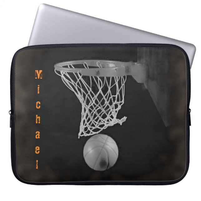 Basketball Ihr Name individuell einstellbar Laptopschutzhülle (Vorderseite)