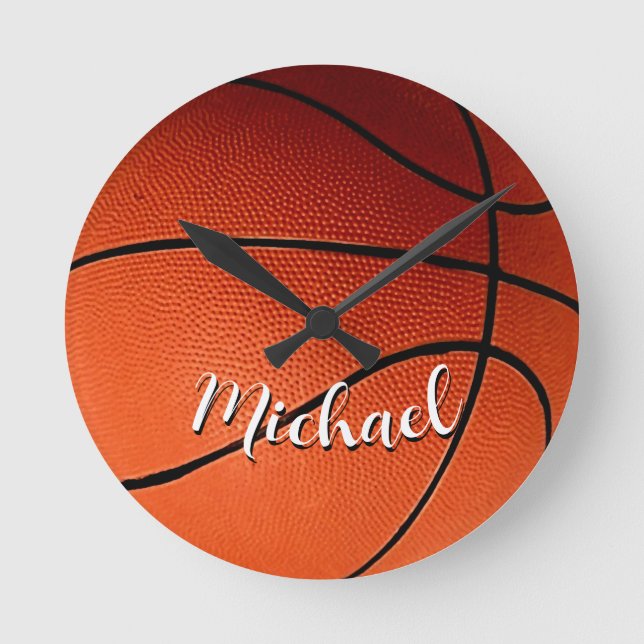 Basketball - Ihr Name ist individuell Runde Wanduhr (Vorderseite)