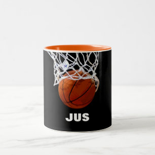 Basketball - Ihr Name ist individuell Zweifarbige Tasse