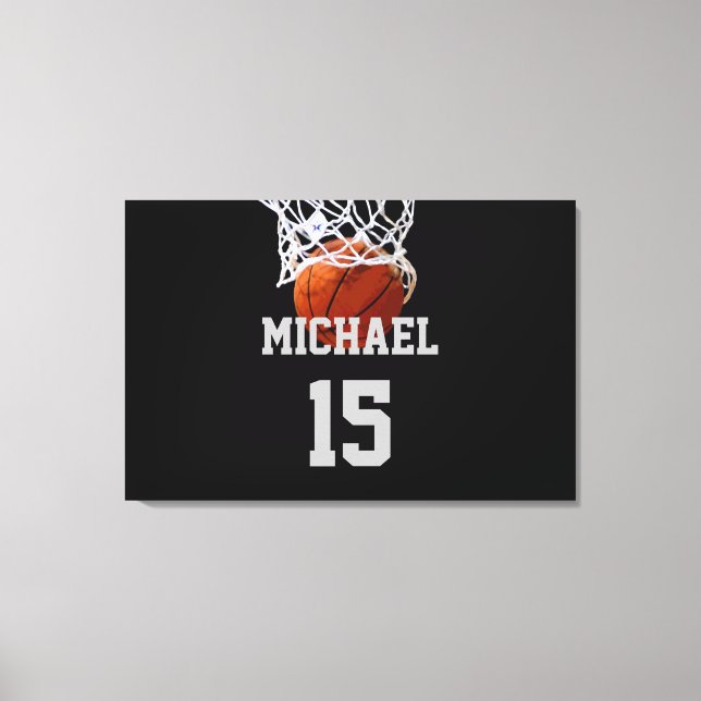 Basketball Ihr Name Leinwanddruck (Vorderseite)