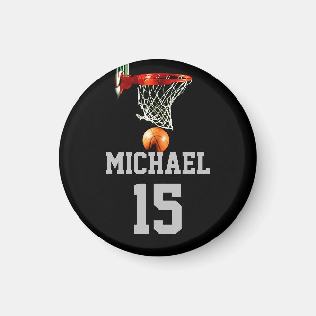 Basketball Ihr Name Magnet (Vorne)