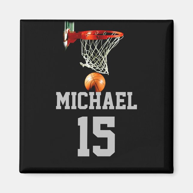 Basketball Ihr Name Magnet (Vorne)