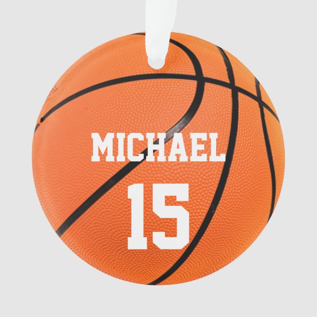 Basketball Ihr Name Ornament (Vorderseite)