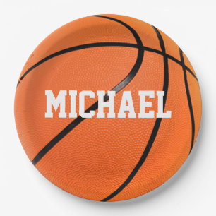 Basketball Ihr Name Pappteller