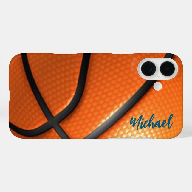Basketball Ihr Name Persönliche Daten Case-Mate iPhone Hülle (Rückseite (Horizontal))