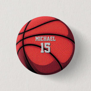 Basketball Ihr Name Pop Kunst Button
