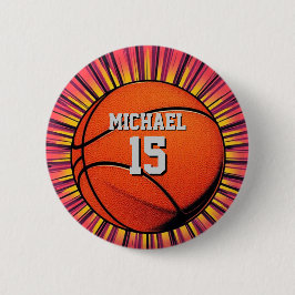 Basketball Ihr Name Pop Kunst Button