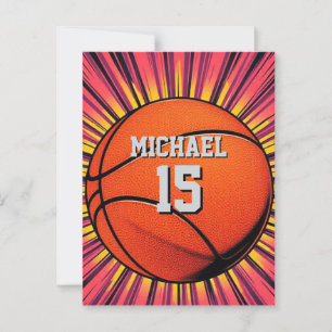 Basketball Ihr Name Pop Kunst Postkarte