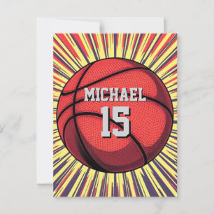 Basketball Ihr Name Pop Kunst Postkarte