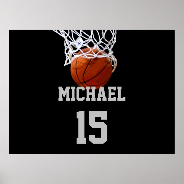 Basketball Ihr Name Poster (Vorne)