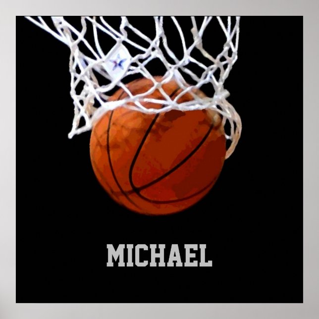 Basketball Ihr Name Poster (Vorne)