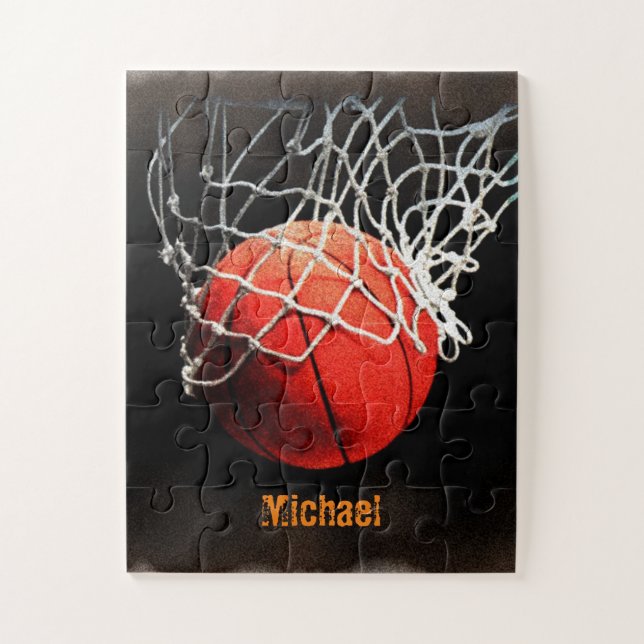 Basketball Ihr Name Puzzle (Vertikal)