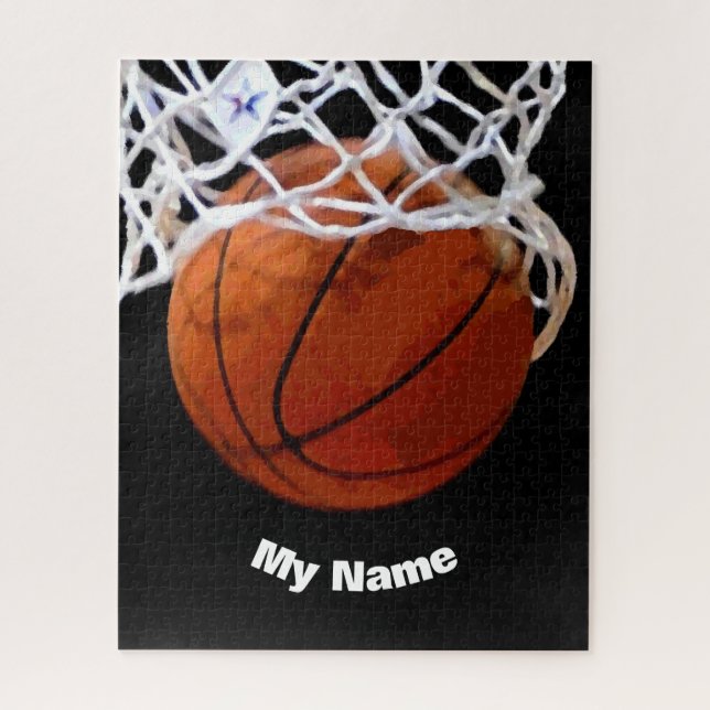 Basketball Ihr Name Puzzle (Vertikal)