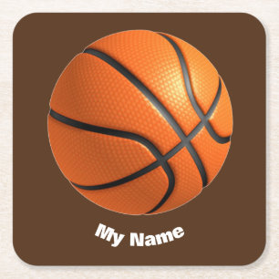 Basketball Ihr Name Rechteckiger Pappuntersetzer