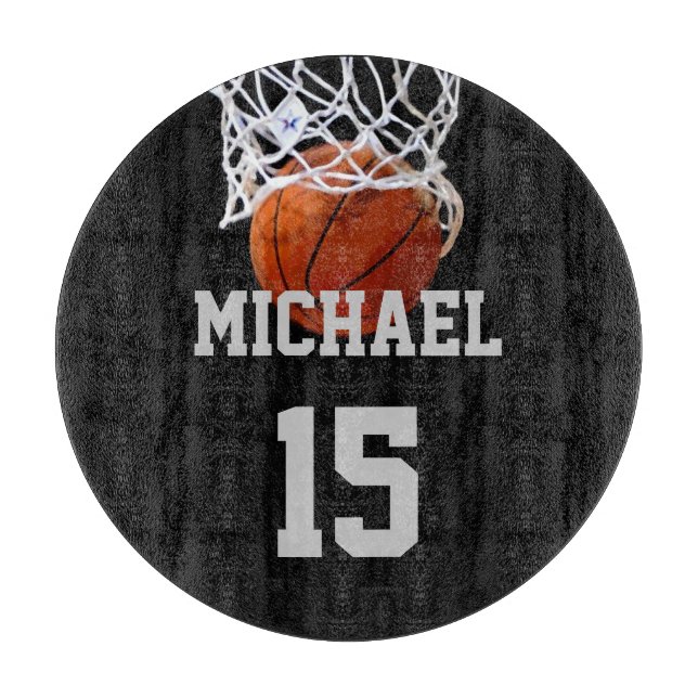 Basketball Ihr Name Schneidebrett (Vorderseite)