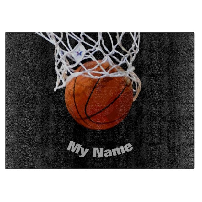 Basketball Ihr Name Schneidebrett (Vorderseite)