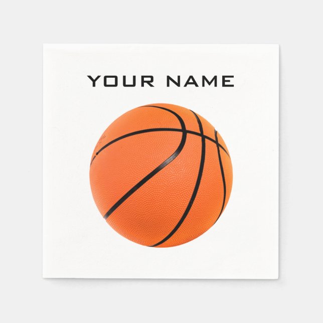 Basketball Ihr Name Serviette (Vorderseite)