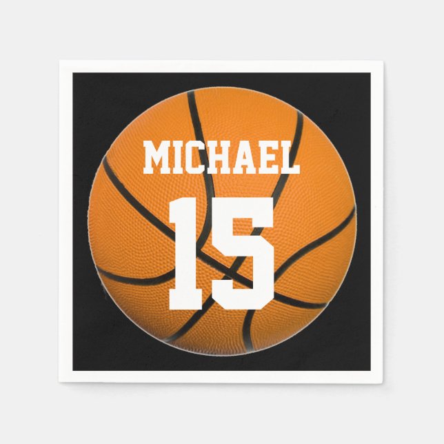 Basketball Ihr Name Serviette (Vorderseite)