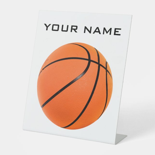 Basketball Ihr Name Sockelschild (Vorderseite)