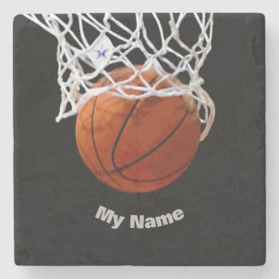 Basketball Ihr Name Steinuntersetzer
